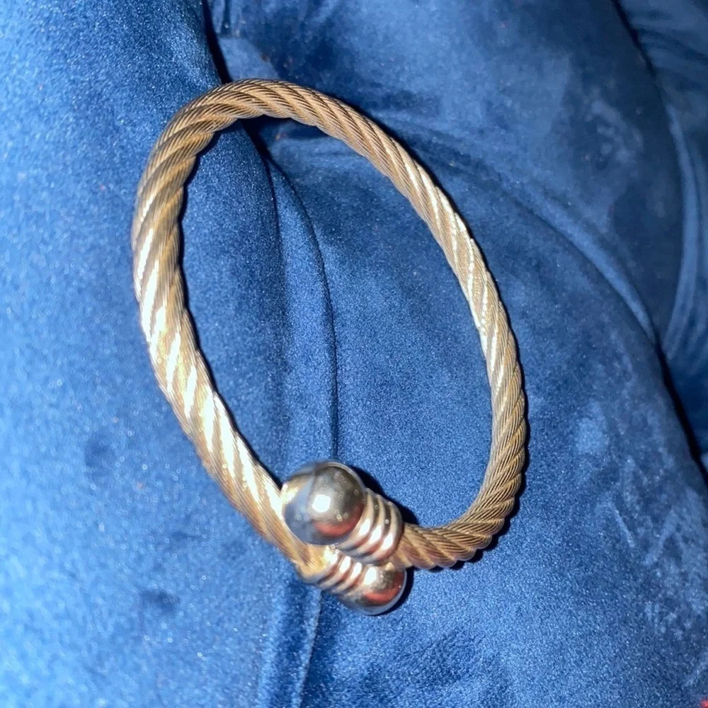 Silver  tone twisted bracelet